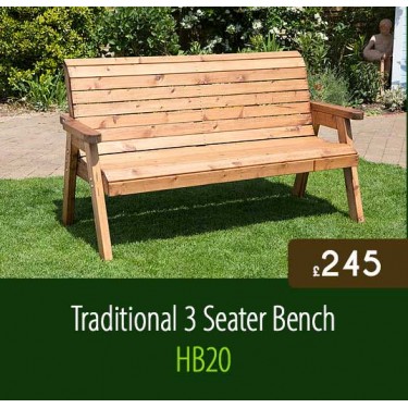 Traditional 3 Seater Bench HB20
